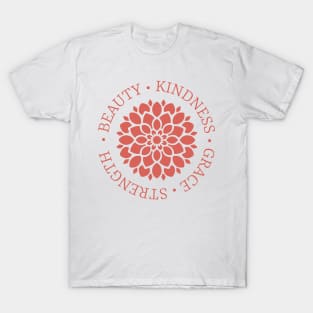 Dahlia Flower Meaning in Raspberry Blush T-Shirt